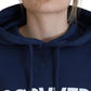 Dsquared² Blue Logo Printed Hooded Women Long Sleeve Sweater