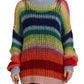 Dsquared² Multicolor Knitted Mohair Crewneck Pullover Sweater