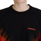 Dsquared² Black Cotton Tie Dye Crew Neck Casual Top