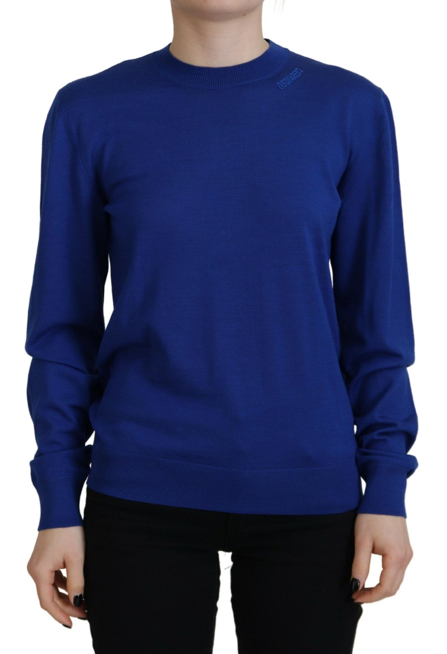 Dsquared² Blue Long Sleeve Crew Neck Casual Sweater