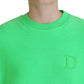 Dsquared² Green Logo Embroidery Women Long Sleeve Sweater