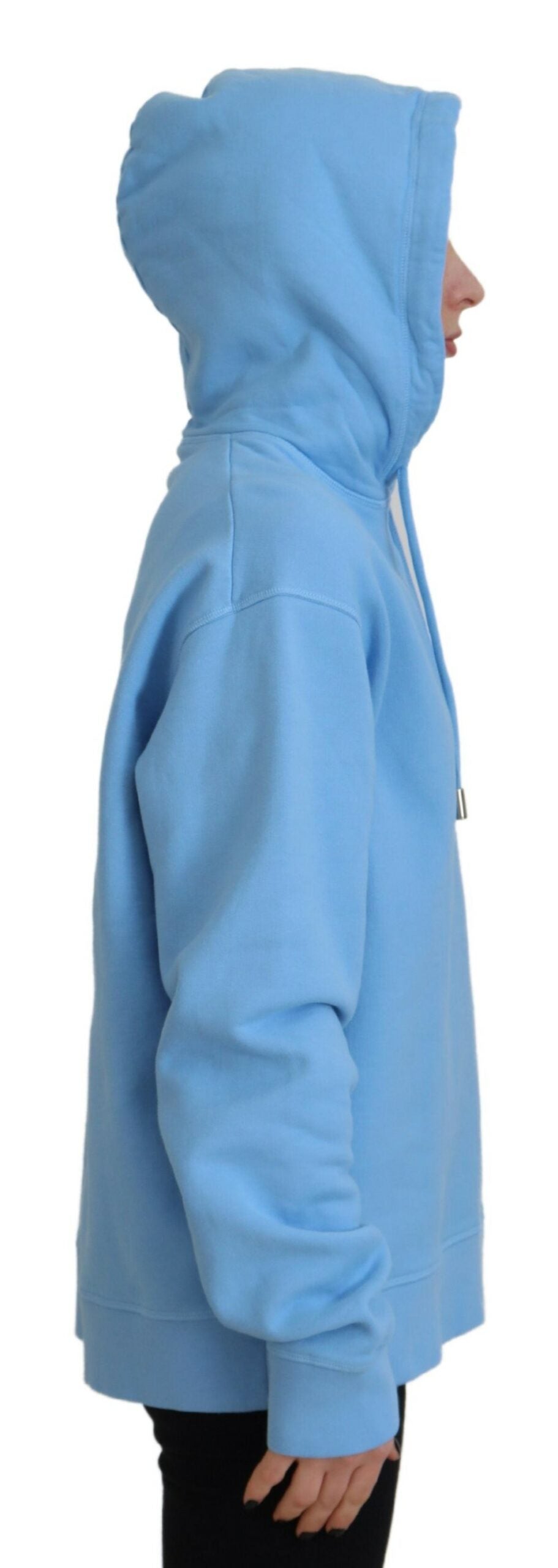 Dsquared² Light Blue Logo Hooded Women Long Sleeve Sweater