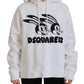 Dsquared² White Logo Animals Print Hooded Long Sleeve Sweater