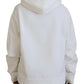 Dsquared² White Logo Animals Print Hooded Long Sleeve Sweater