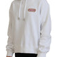 Dsquared² White Logo Patch Cotton Hoodie Sweatshirt Sweater