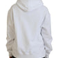 Dsquared² White Logo Patch Cotton Hoodie Sweatshirt Sweater