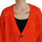 Dsquared² Orange Cotton Knitted Buttoned Cardigan Sweater