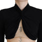 Dsquared² Black Cut Out Viscose Cropped Long Sleeves Top