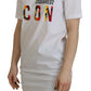 Dsquared² White Cotton Icon Logo Print Crewneck T-shirt