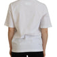 Dsquared² White Cotton Shiny Icon East Tee Crewneck T-shirt