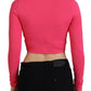 Dsquared² Pink Viscose Knit Open Chest Long Sleeves Top