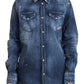 Dsquared² Blue Washed Cotton Button Down Collared Denim Shirt