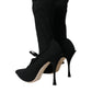 Dolce & Gabbana Black Stiletto Heels Mid Calf Boots Shoes