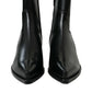 Dolce & Gabbana Black Leather Mid Calf Flats Boots Shoes