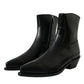 Dolce & Gabbana Black Leather Mid Calf Flats Boots Shoes