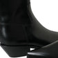 Dolce & Gabbana Black Leather Mid Calf Flats Boots Shoes