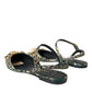 Dolce & Gabbana Multicolor Jacquard Crystal Slingback Sandals Shoes