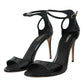 Dolce & Gabbana Black KEIRA Leather Heels Sandals Shoes