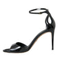 Dolce & Gabbana Black KEIRA Leather Heels Sandals Shoes