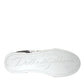 Dolce & Gabbana White Black Portofino Low Top Leather Sneakers Shoes