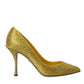 Dolce & Gabbana Yellow Strass Crystal Heels Pumps Shoes