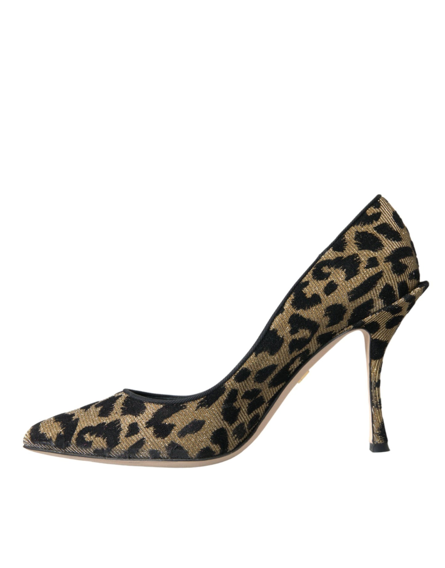 Dolce & Gabbana Black Gold Leopard Lurex Heels Pumps Shoes