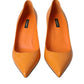 Dolce & Gabbana Orange Patent Leather Heels Pumps Shoes