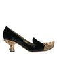 Dolce & Gabbana Black Velvet Embellished Heels Pumps Shoes