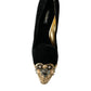 Dolce & Gabbana Black Velvet Embellished Heels Pumps Shoes