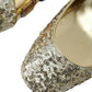 Dolce & Gabbana Gold Sequin Crystal Heels Pumps Shoes