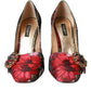 Dolce & Gabbana Multicolor Floral Jacquard Crystal Heels Pumps Shoes