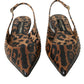 Dolce & Gabbana Brown Leopard Exotic Skin Slingback Shoes