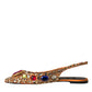 Dolce & Gabbana Orange Satin Crystals Flats Sandals Shoes