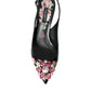 Dolce & Gabbana Black Roses Crystal Heels Slingback Shoes