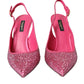 Dolce & Gabbana Pink Slingbacks Crystal Pumps Shoes