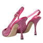 Dolce & Gabbana Pink Slingbacks Crystal Pumps Shoes