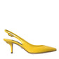 Dolce & Gabbana Yellow Leather Slingbacks Heels Shoes