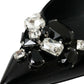 Dolce & Gabbana Black Patent Leather Crystal Slingback Shoes