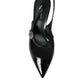 Dolce & Gabbana Black Leather Embellished Slingbacks Shoes