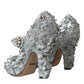 Dolce & Gabbana Silver Floral Crystal Mary Jane Pumps Shoes