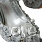 Dolce & Gabbana Silver Floral Crystal Mary Jane Pumps Shoes