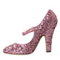 Dolce & Gabbana Pink Sequin Mary Jane Pumps High Heels Shoes