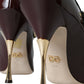 Dolce & Gabbana Bordeaux Leather Crystal Pumps Shoes