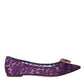 Dolce & Gabbana Purple Taormina Lace Crystal Loafers Shoes