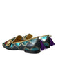 Dolce & Gabbana Multicolor Jacquard Embellished Loafers Shoes