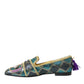 Dolce & Gabbana Multicolor Jacquard Embellished Loafers Shoes