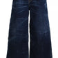 Dsquared² Blue Cotton High Waist Wide Leg Denim Jinny Jeans