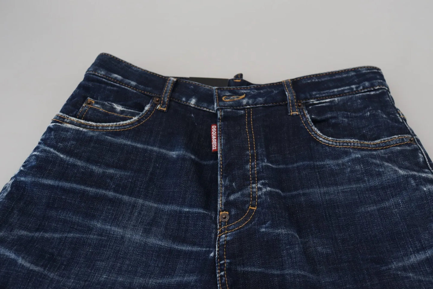 Dsquared² Blue Cotton High Waist Wide Leg Denim Jinny Jeans