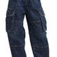 Dsquared² Blue High Waist Cotton Cargo Baggy Denim Jeans