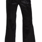 Dsquared² Black Viscose Super Flare High Waist Pants